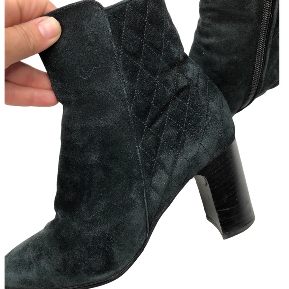 Black Aquatalia Quilted Leather Suede Booties Sz 7 - Picture 8 of 16
